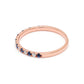 9k Rose Gold Lab Grown Diamond With Blue Sapphire Stone Stackable Ring R54041-0.10CT