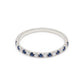 9k White Gold Lab Grown Diamond With Blue Sapphire Stone Stackable Ring R54041-0.10CT