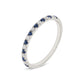 9k White Gold Lab Grown Diamond With Blue Sapphire Stone Stackable Ring R54041-0.10CT