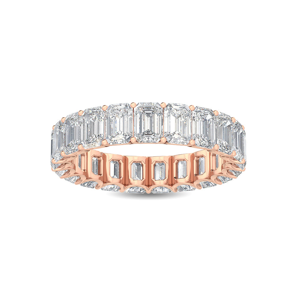 9k Rose Gold 5 ct. tw. Emerald Cut Lab Grown Diamond Eternity Band R56076C