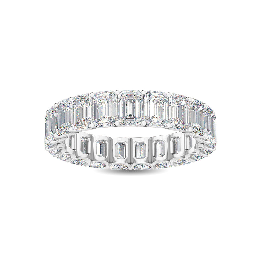 9k White Gold 5 ct. tw. Emerald Cut Lab Grown Diamond Eternity Band R56076C