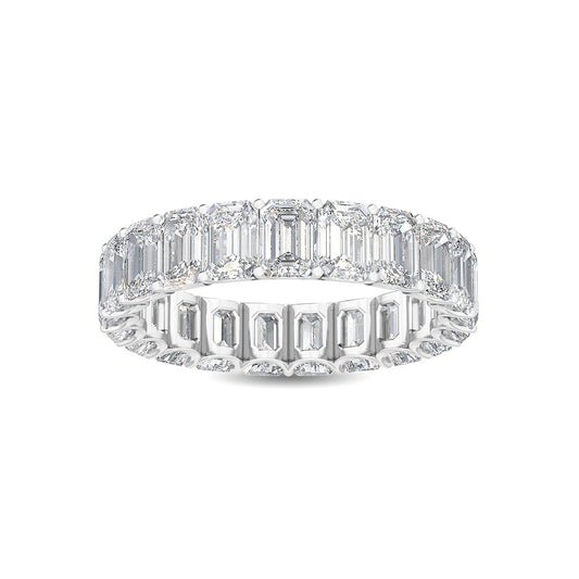 9k White Gold 5 ct. tw. Emerald Cut Lab Grown Diamond Eternity Band R56076C