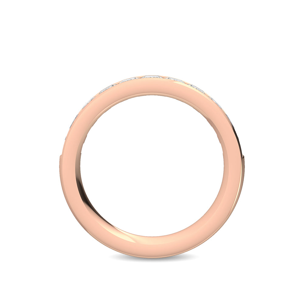 9k Rose Gold Lab Grown Diamond With Blue Sapphire Stone Stackable Ring R56522-0.63CTBS