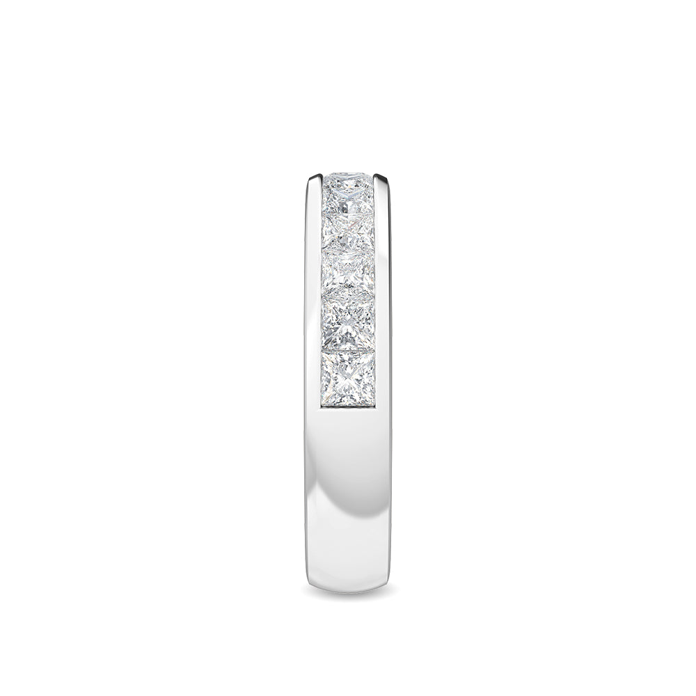 9k White Gold Lab Grown Diamond With Blue Sapphire Stone Stackable Ring R56522-0.63CTBS
