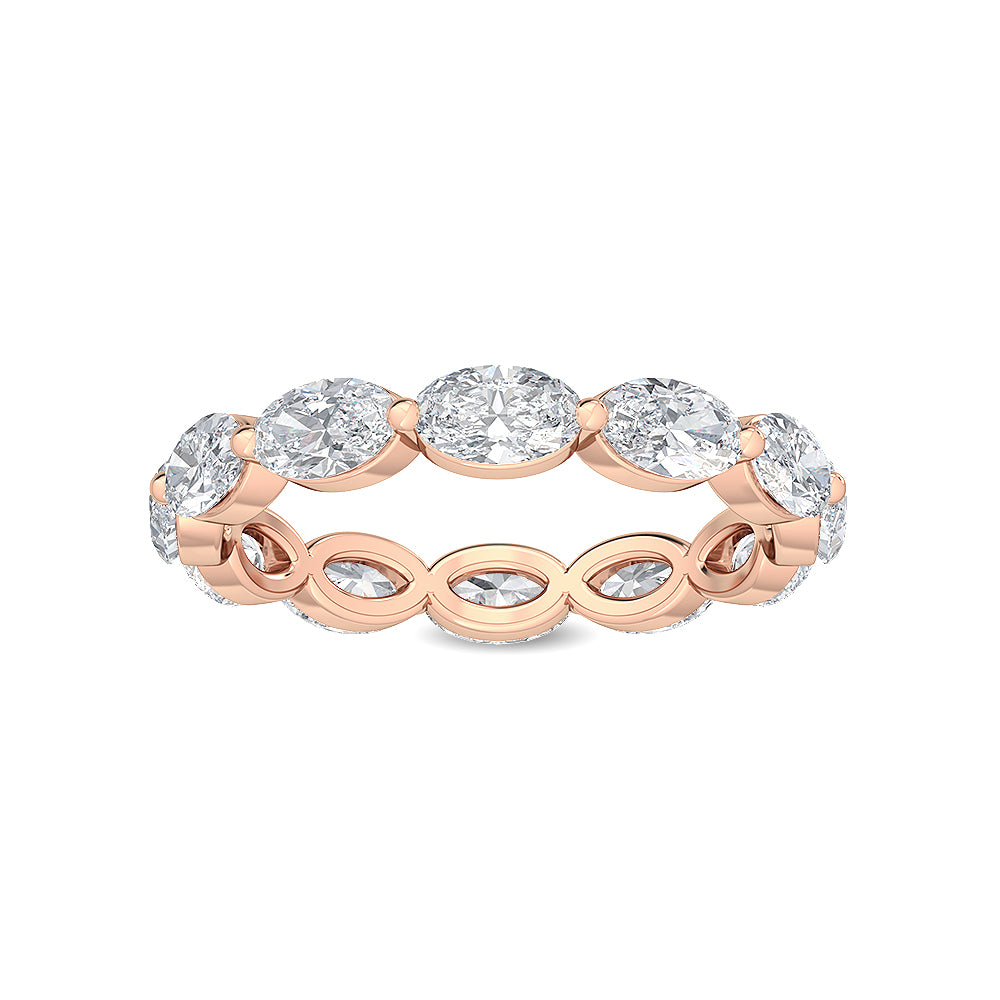 9k Rose Gold 2.15 ct. tw. Oval Cut Lab Grown Diamond Eternity Band R56683OV-2B