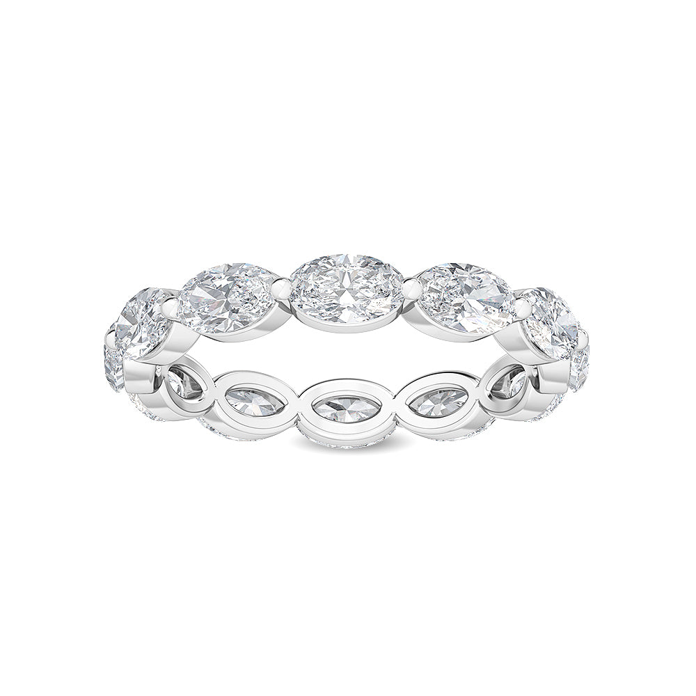 9k White Gold 2.15 ct. tw. Oval Cut Lab Grown Diamond Eternity Band R56683OV-2B