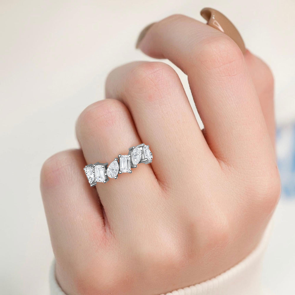 9k White Gold 4.24 ct. tw. White Lab Grown Diamond Eternity Band R56756-4B