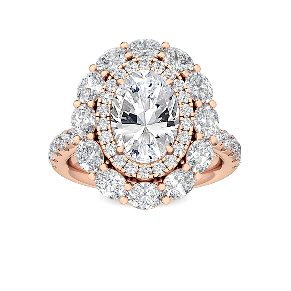 10K Rose Gold Lab Grown Diamond Engagement Ring 3.94 ctw R57105OV-2