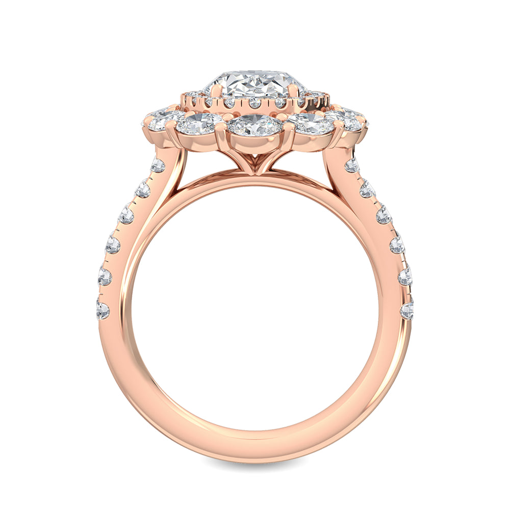 10K Rose Gold Lab Grown Diamond Engagement Ring 3.94 ctw R57105OV-2