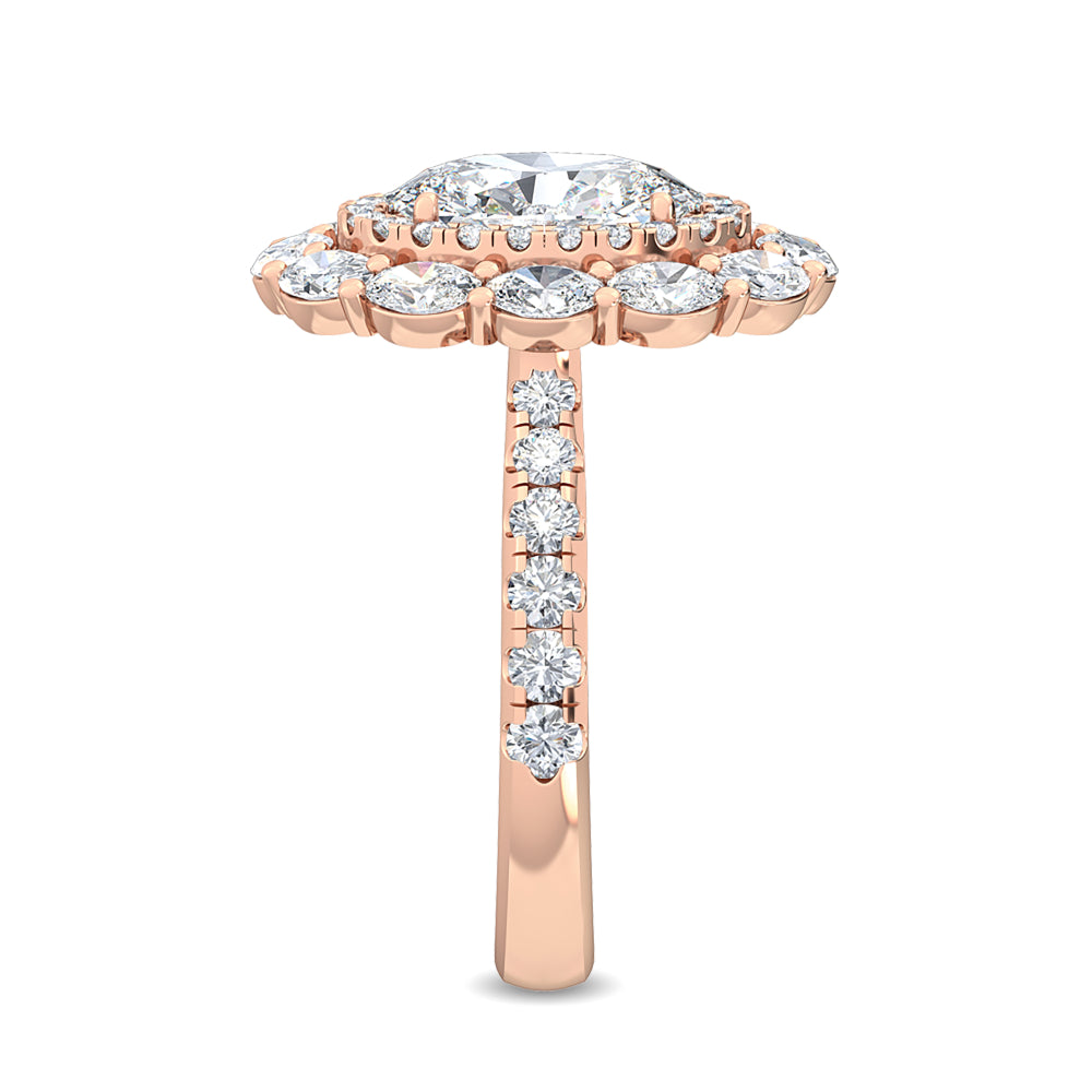 10K Rose Gold Lab Grown Diamond Engagement Ring 3.94 ctw R57105OV-2