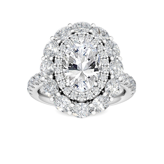 10K White Gold Lab Grown Diamond Engagement Ring 3.94 ctw R57105OV-2