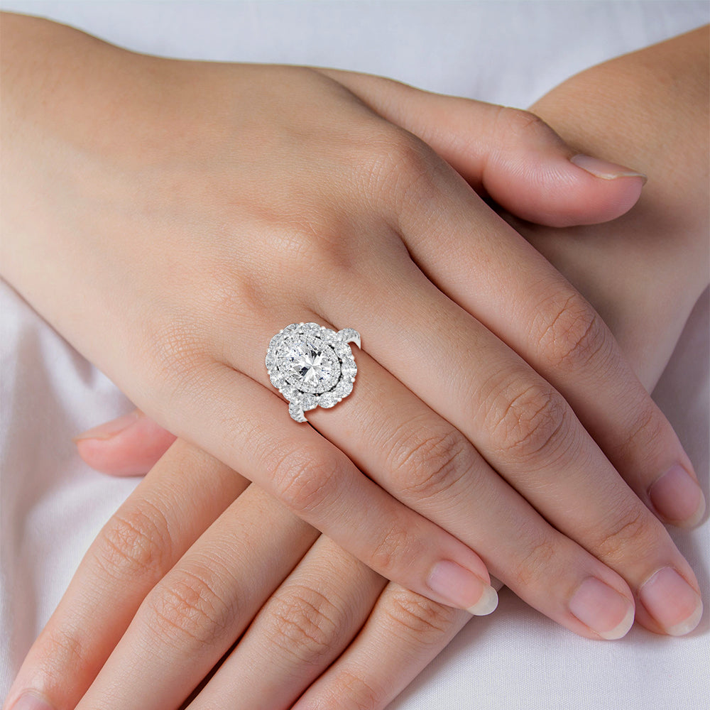 10K White Gold Lab Grown Diamond Engagement Ring 3.94 ctw R57105OV-2