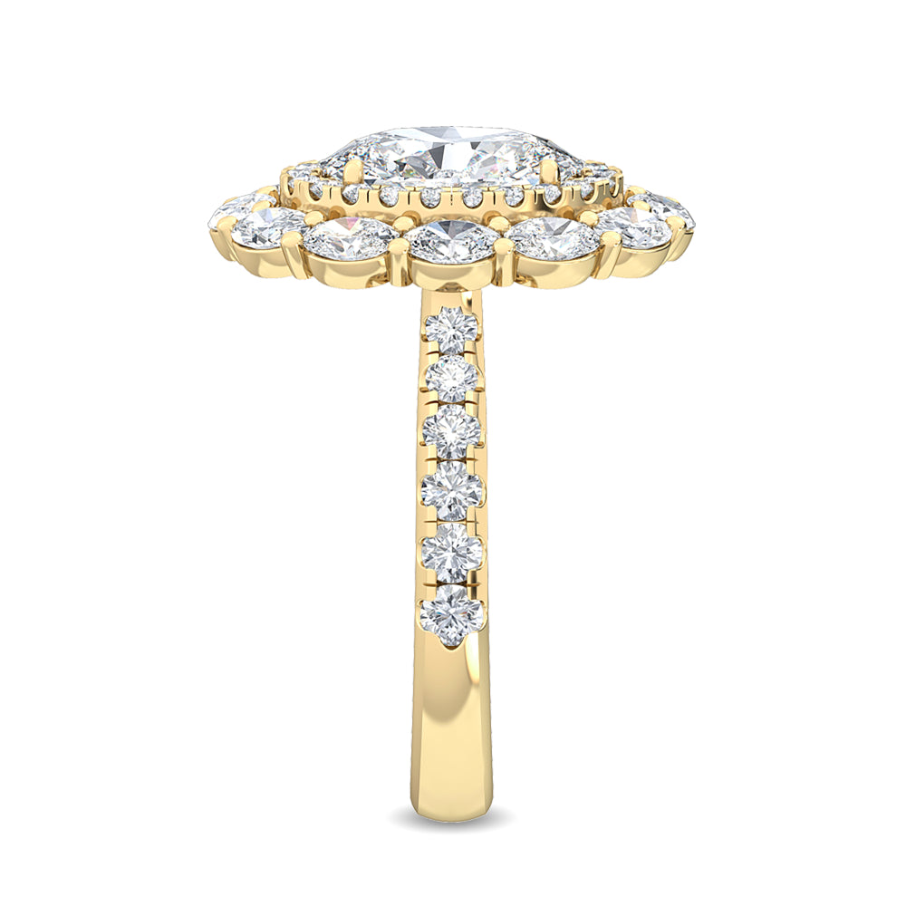 10K Yellow Gold Lab Grown Diamond Engagement Ring 3.94 ctw R57105OV-2