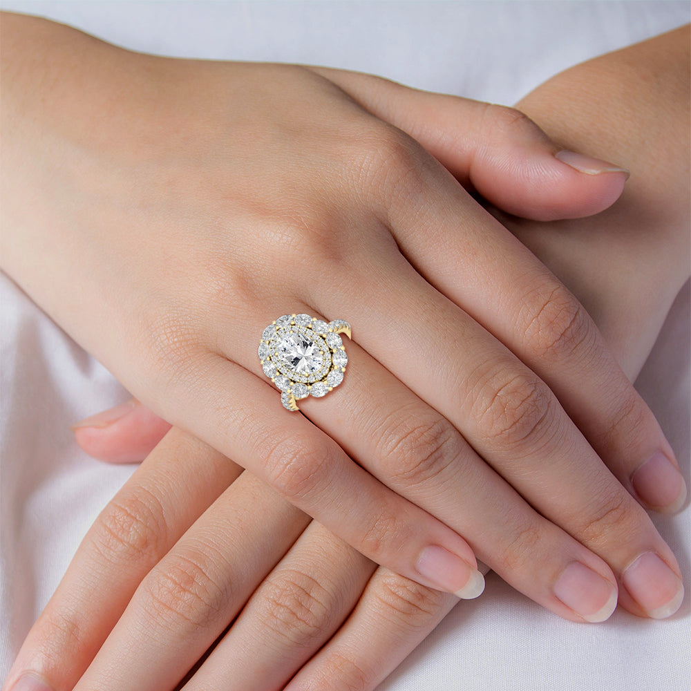 10K Yellow Gold Lab Grown Diamond Engagement Ring 3.94 ctw R57105OV-2