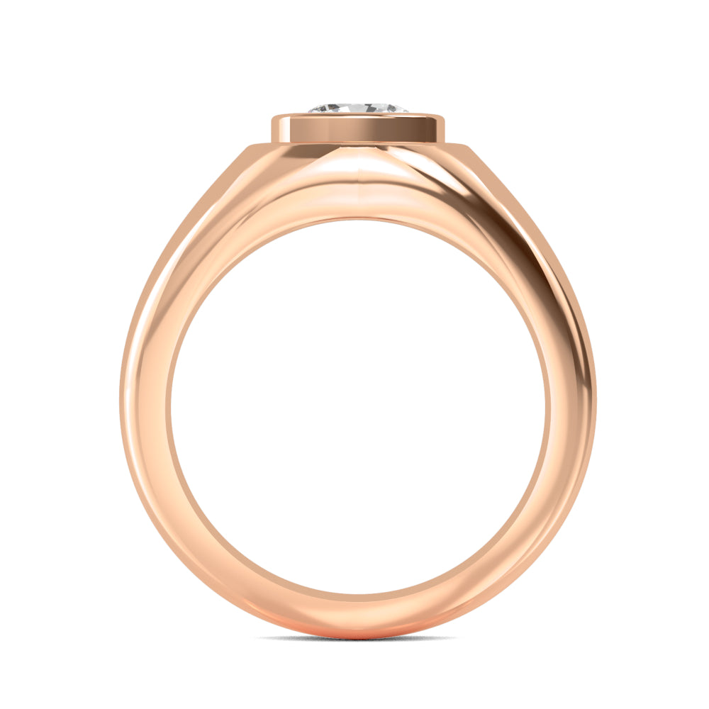 9k Rose Gold Cushion Cut Lab Grown Diamond Mens Band 1.56 ctw R57377SCU-1.50CT