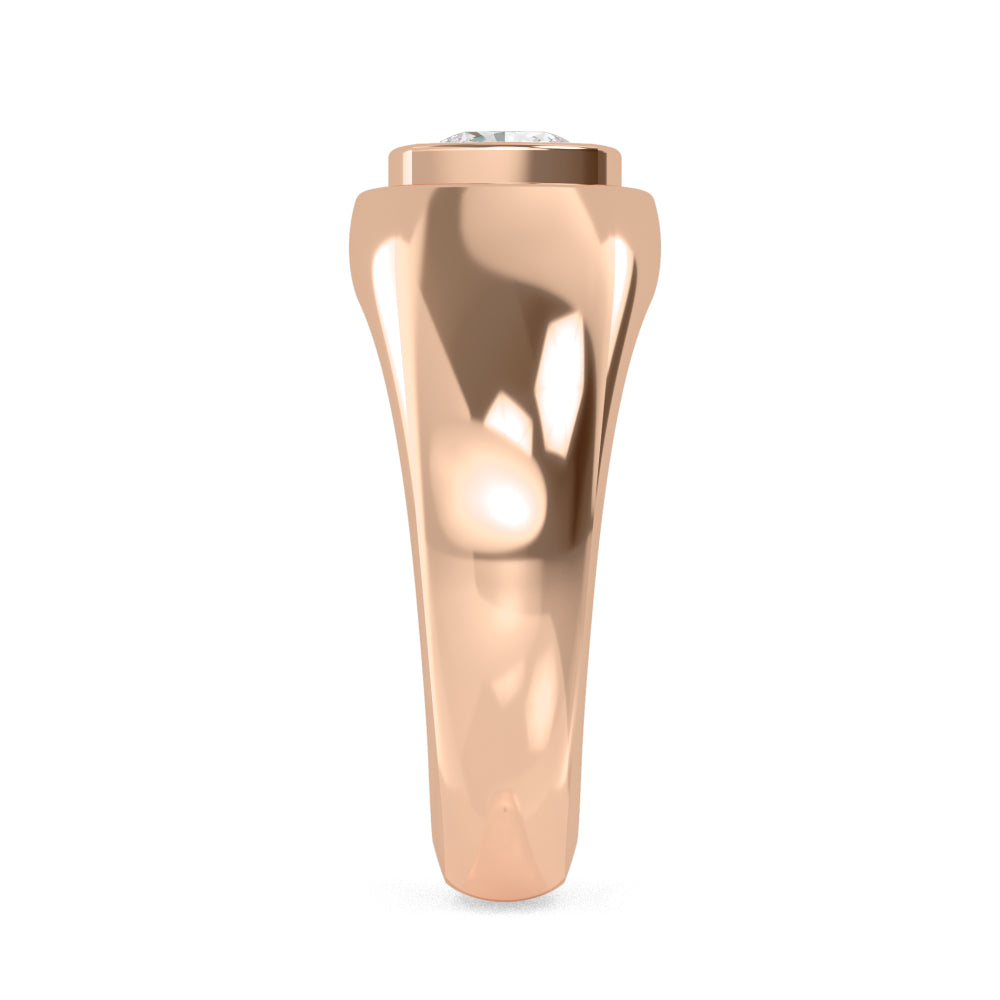 9k Rose Gold Cushion Cut Lab Grown Diamond Mens Band 1.56 ctw R57377SCU-1.50CT