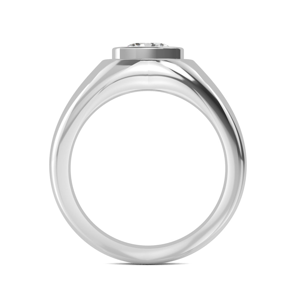 9k White Gold Cushion Cut Lab Grown Diamond Mens Band 1.56 ctw R57377SCU-1.50CT