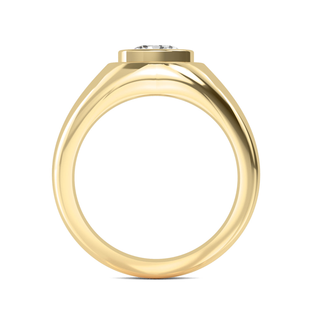 9K Yellow Gold Cushion Cut Lab Grown Diamond Mens Band 1.56 ctw R57377SCU-1.50CT