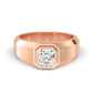 9k Rose Gold Asscher Cut Lab Grown Diamond Mens Band 1.05 ctw R57381ASS-1