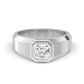 9k White Gold Asscher Cut Lab Grown Diamond Mens Band 1.05 ctw R57381ASS-1