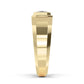 9K Yellow Gold Asscher Cut Lab Grown Diamond Mens Band 1.05 ctw R57381ASS-1
