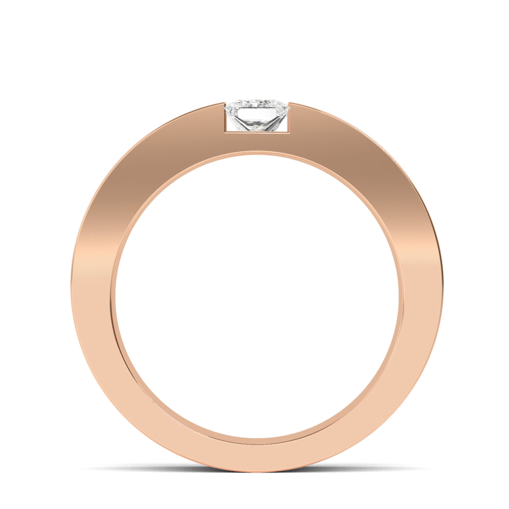 9k Rose Gold Princess Cut Lab Grown Diamond Mens Band 0.62 ctw R57382
