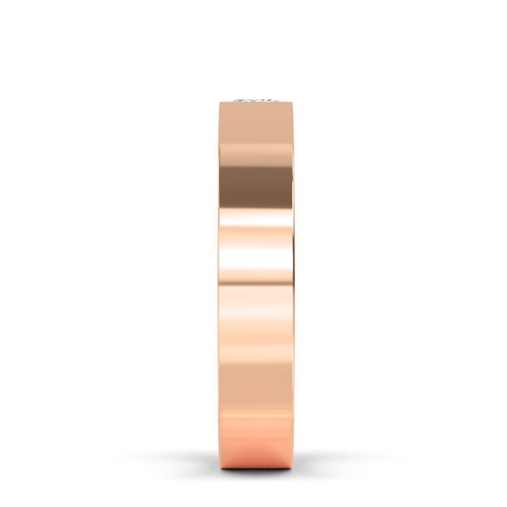 9k Rose Gold Princess Cut Lab Grown Diamond Mens Band 0.62 ctw R57382
