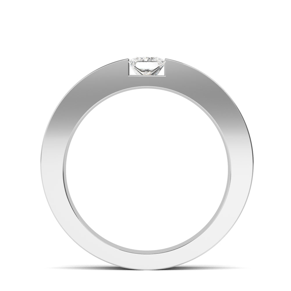 9k White Gold Princess Cut Lab Grown Diamond Mens Band 0.62 ctw R57382
