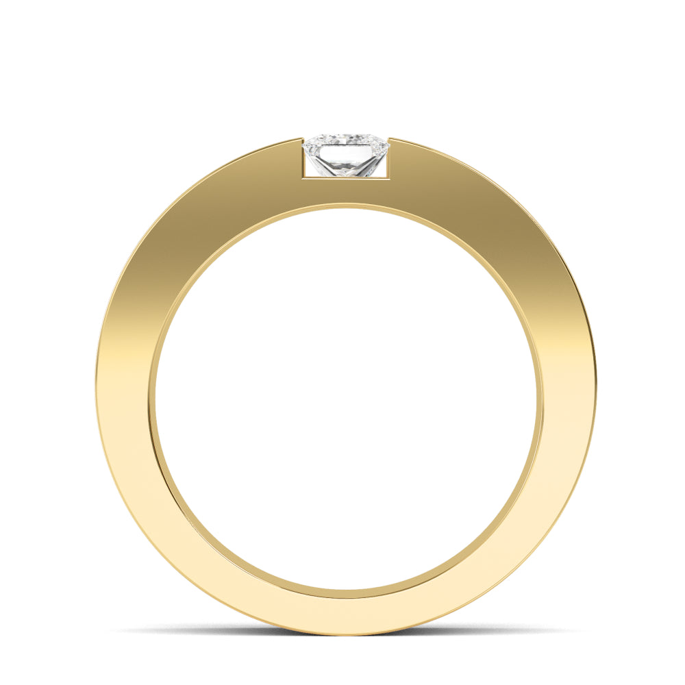 9K Yellow Gold Princess Cut Lab Grown Diamond Mens Band 0.62 ctw R57382