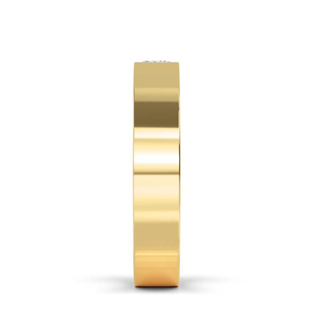 9K Yellow Gold Princess Cut Lab Grown Diamond Mens Band 0.62 ctw R57382
