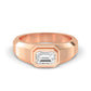 9k Rose Gold Emerald Cut Lab Grown Diamond Mens Band 1 ctw R57383