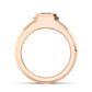 9k Rose Gold Emerald Cut Lab Grown Diamond Mens Band 1 ctw R57383