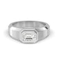 9k White Gold Emerald Cut Lab Grown Diamond Mens Band 1 ctw R57383
