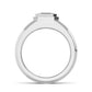 9k White Gold Emerald Cut Lab Grown Diamond Mens Band 1 ctw R57383