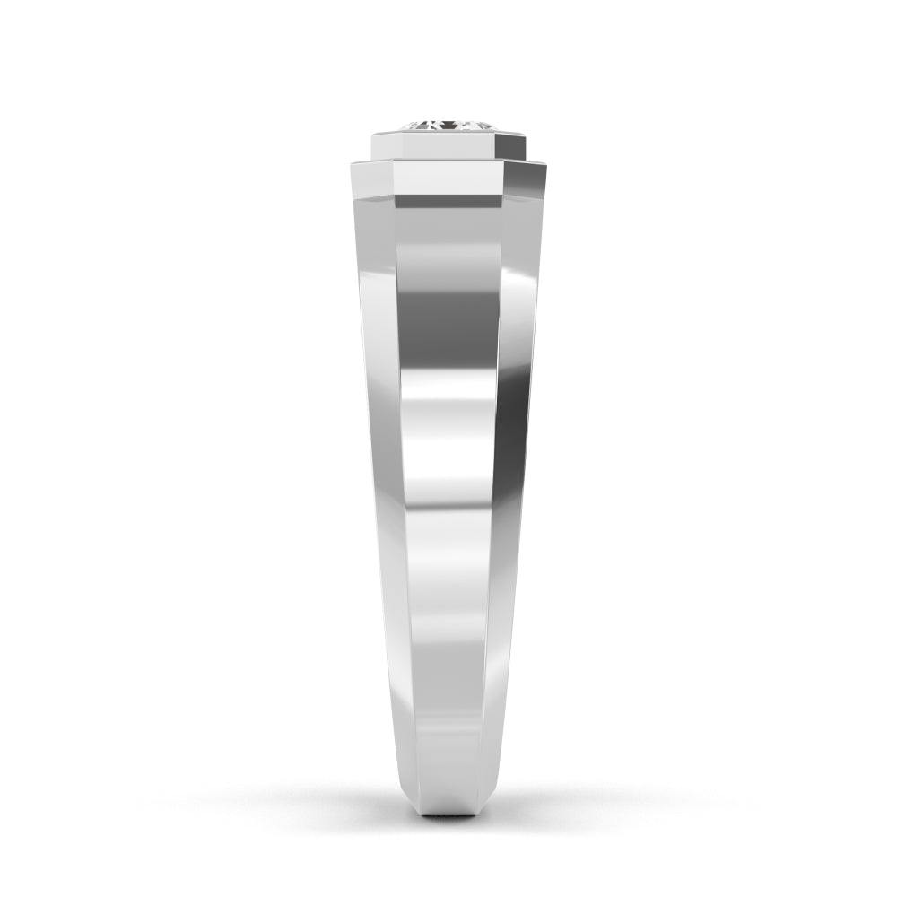 9k White Gold Emerald Cut Lab Grown Diamond Mens Band 1 ctw R57383