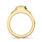 9K Yellow Gold Emerald Cut Lab Grown Diamond Mens Band 1 ctw R57383
