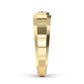 9K Yellow Gold Emerald Cut Lab Grown Diamond Mens Band 1 ctw R57383
