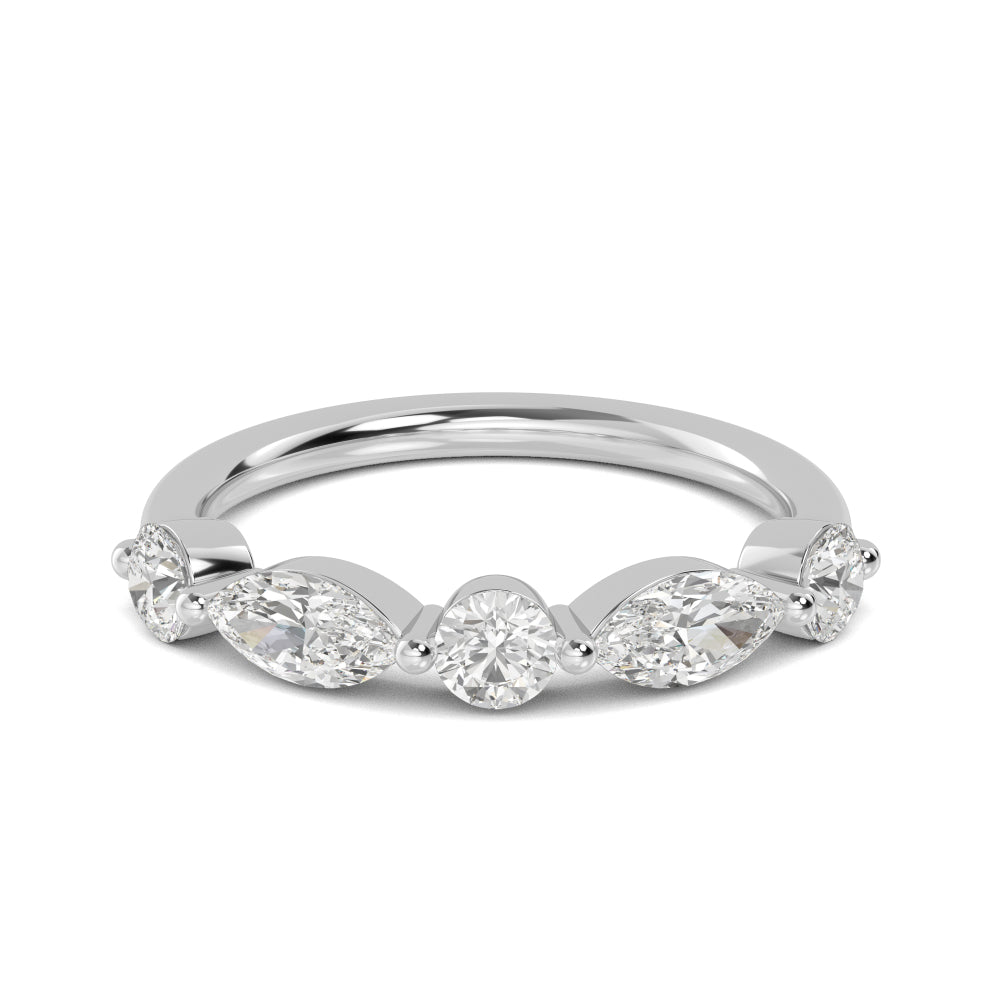 9k White Gold Lab Grown Diamond Stackable Ring 1.01 ctw R57480-1