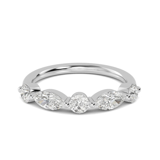 9k White Gold Lab Grown Diamond Stackable Ring 1.01 ctw R57480-1