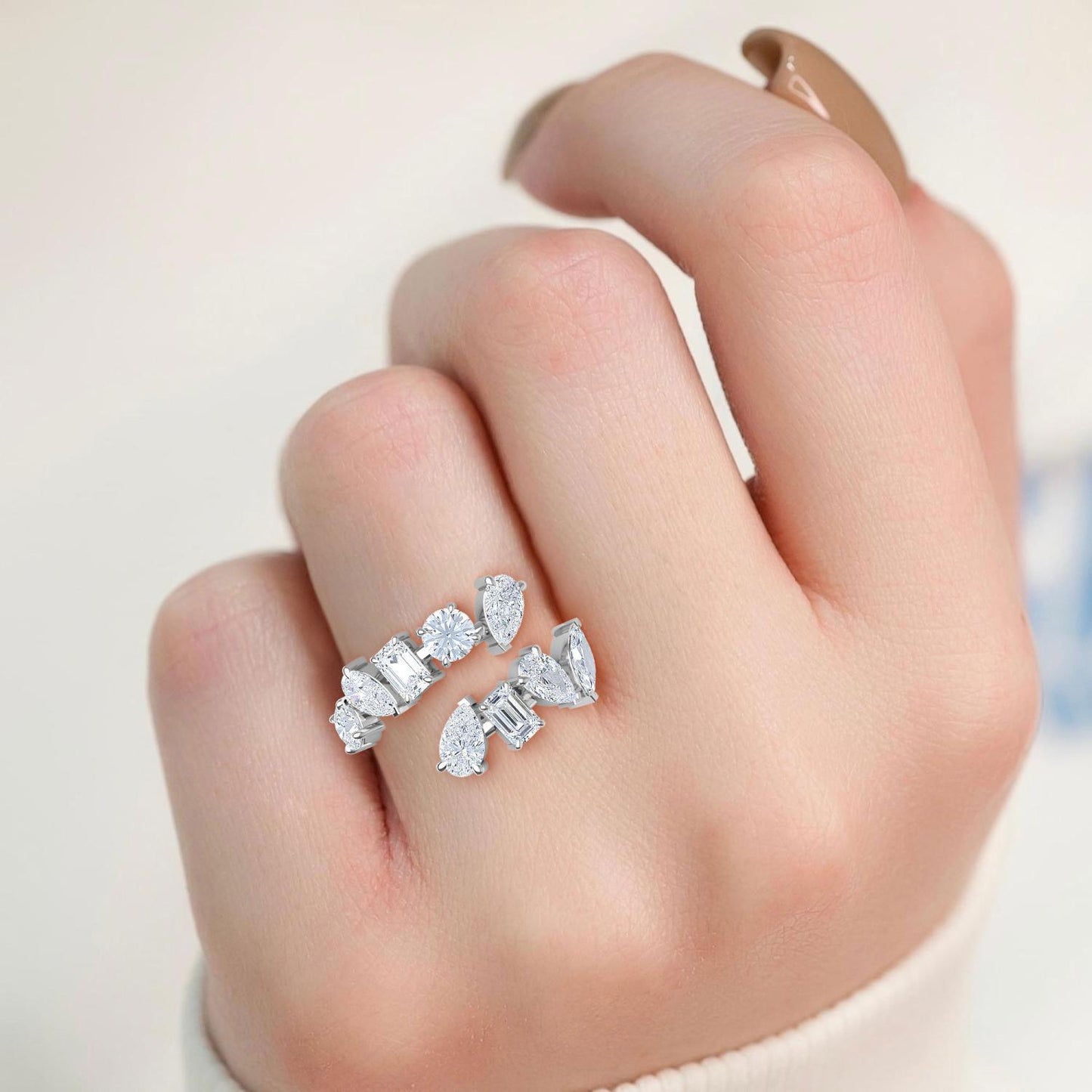 9K White Gold Lab Grown Diamond RING 2.15 ctw R57482