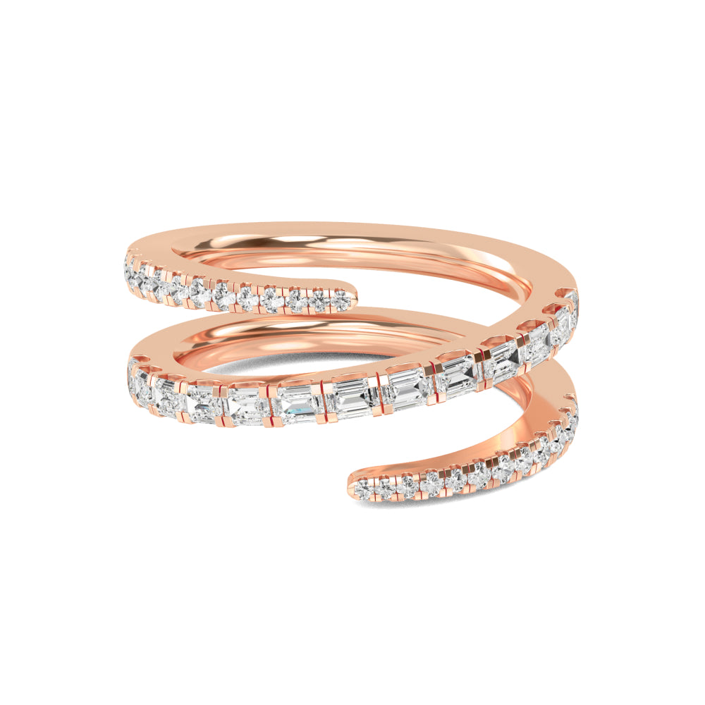 9k Rose Gold Lab Grown Diamond Stackable Ring 0.90 ctw R57505-1