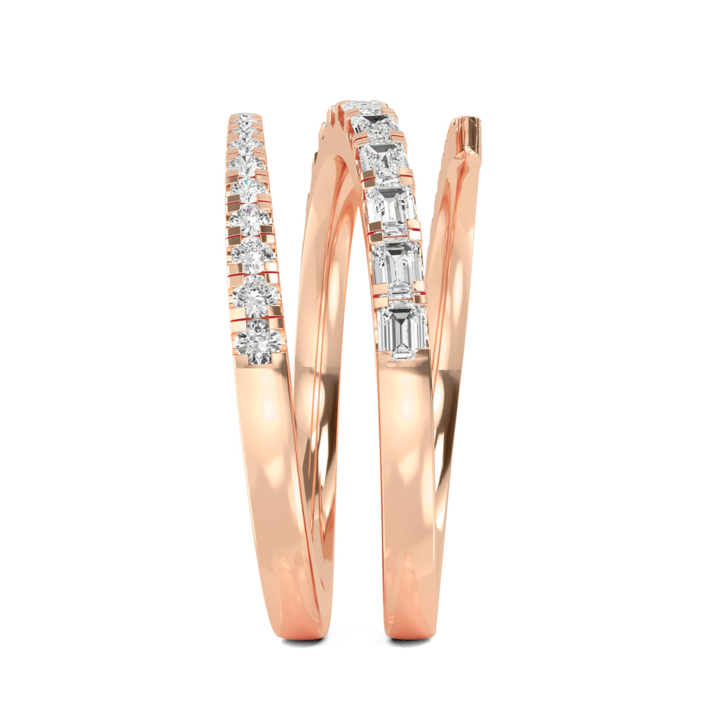 9k Rose Gold Lab Grown Diamond Stackable Ring 0.90 ctw R57505-1