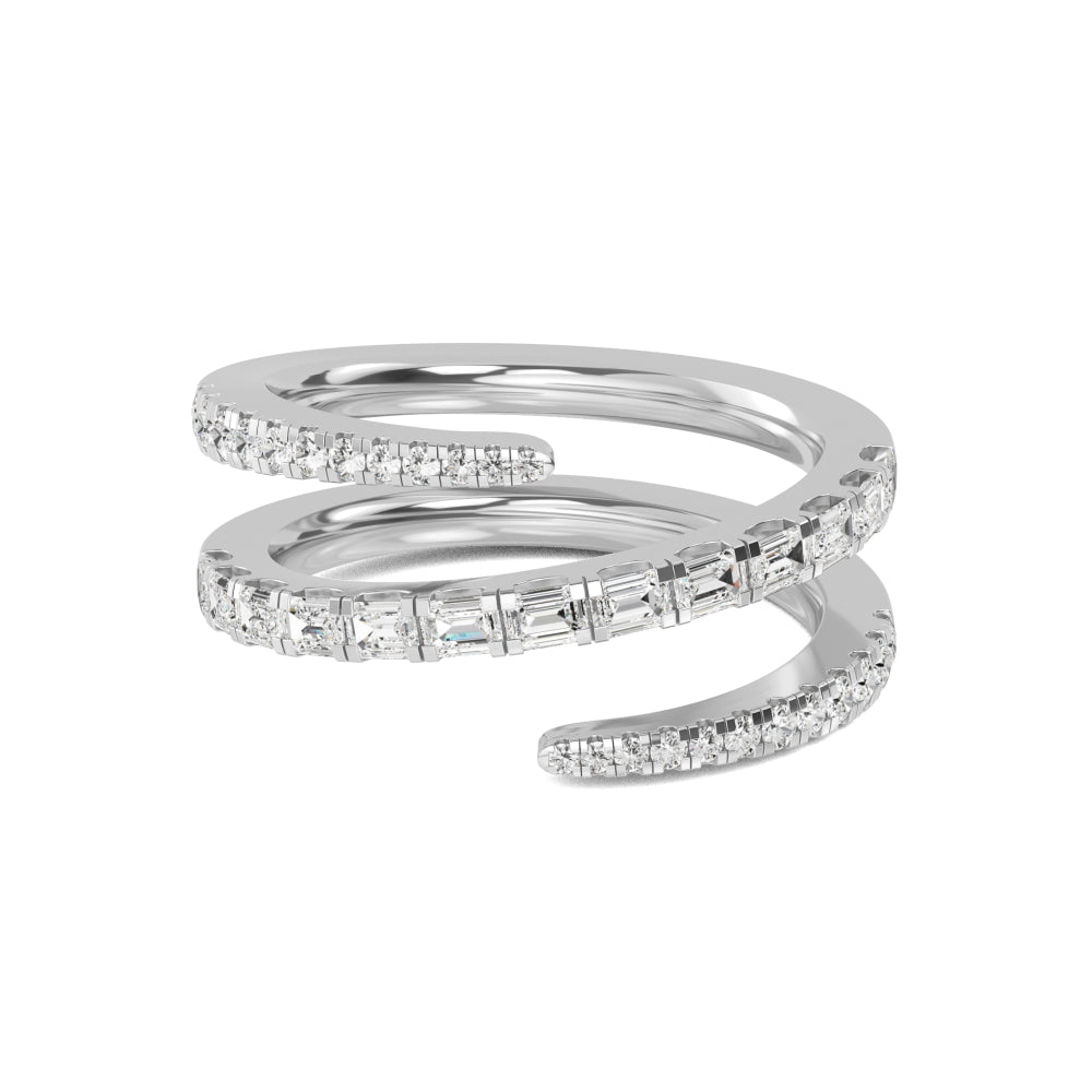 9k White Gold Lab Grown Diamond Stackable Ring 0.90 ctw R57505-1
