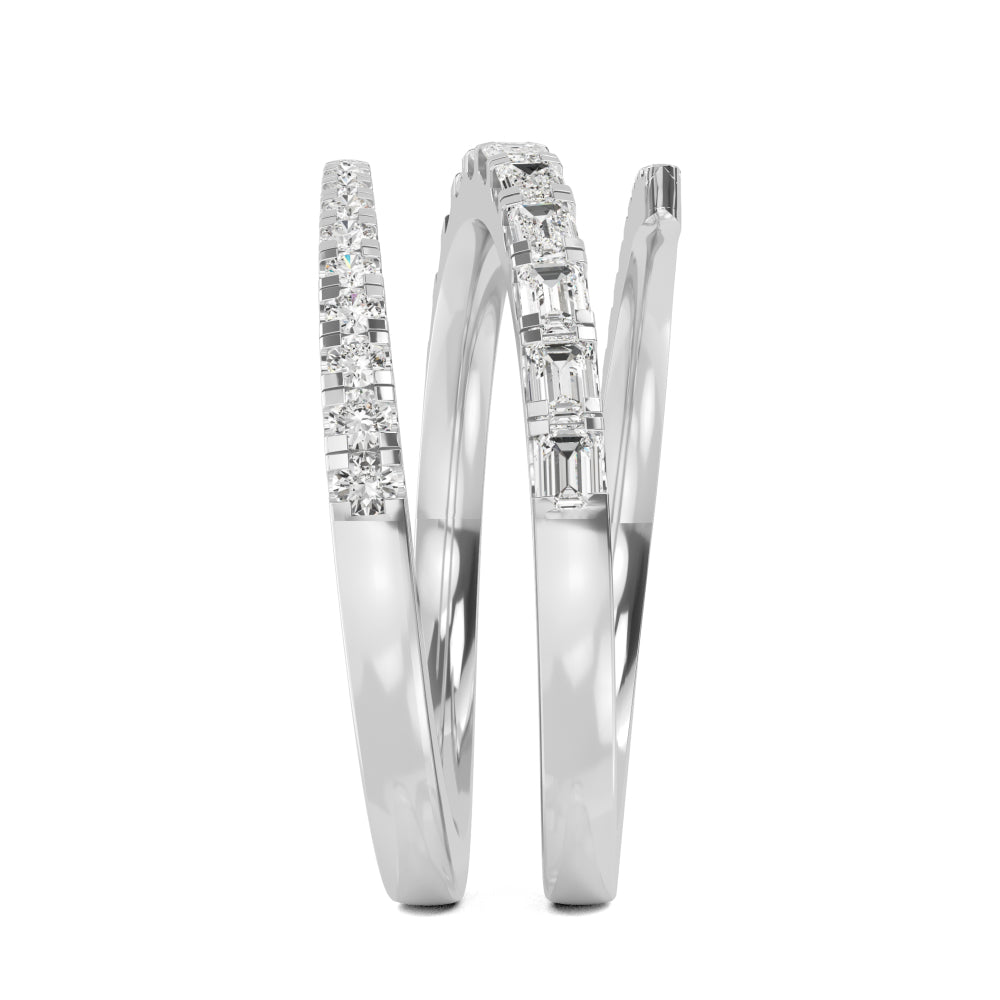 9k White Gold Lab Grown Diamond Stackable Ring 0.90 ctw R57505-1