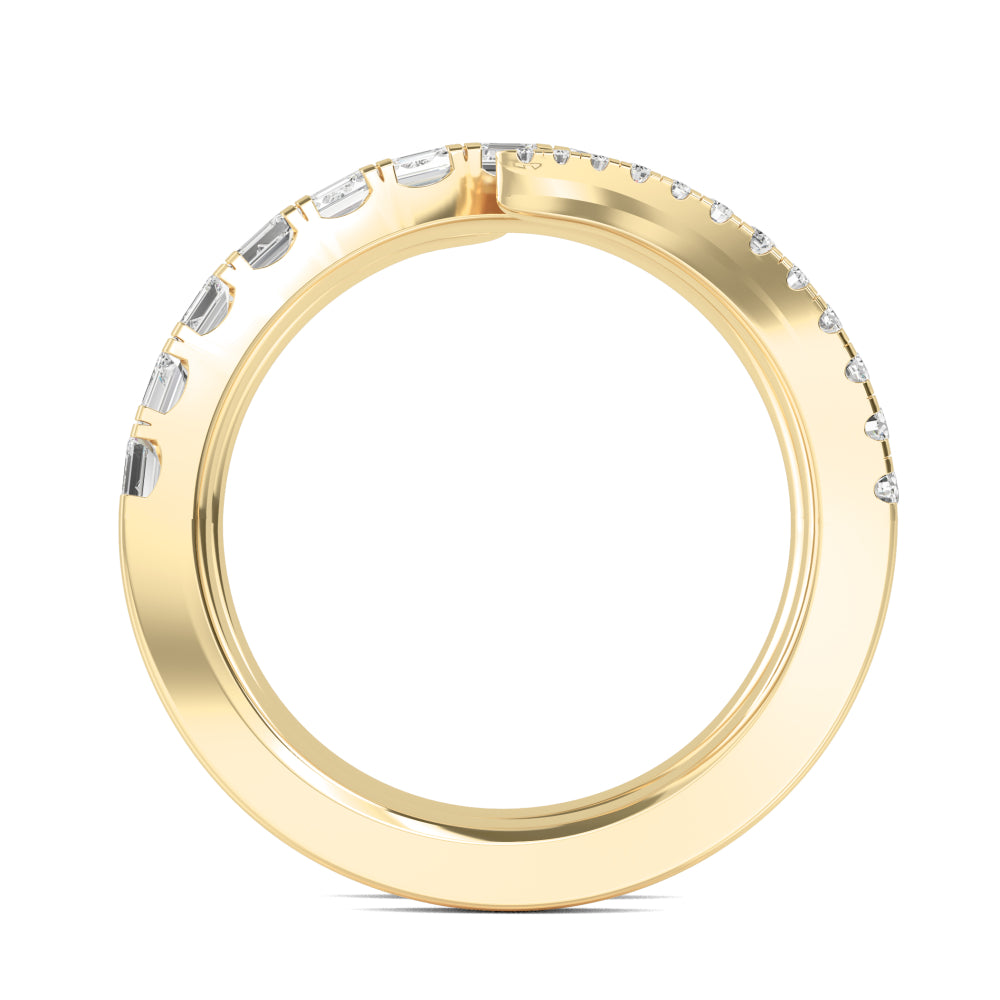 9K Yellow Gold Lab Grown Diamond Stackable Ring 0.90 ctw R57505-1