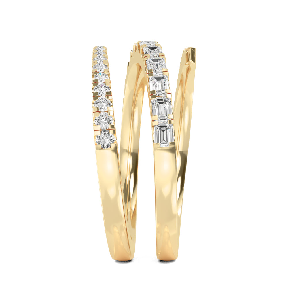 9K Yellow Gold Lab Grown Diamond Stackable Ring 0.90 ctw R57505-1