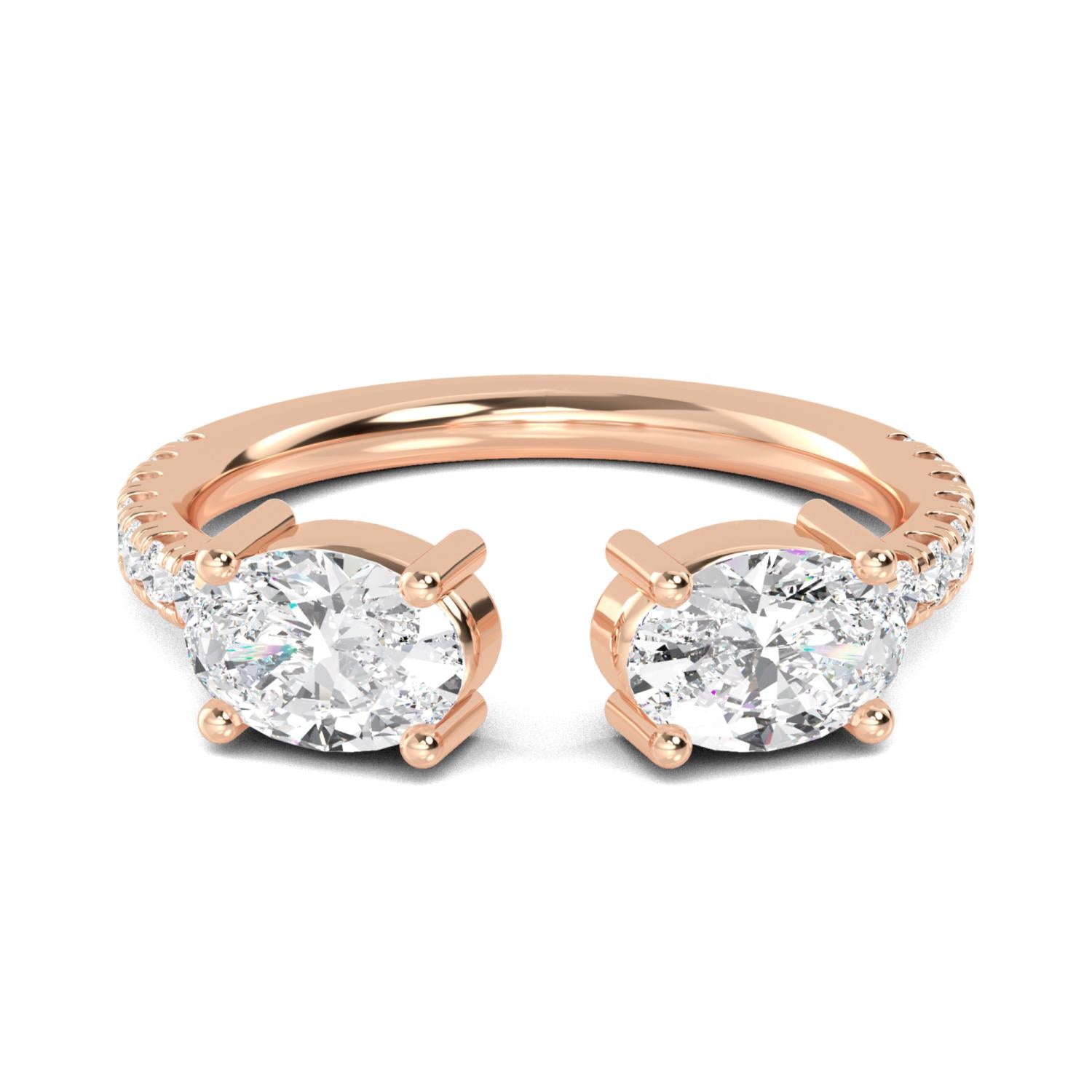 9K Rose Gold Lab Grown Diamond RING 1.27 ctw R57544-1.25CT
