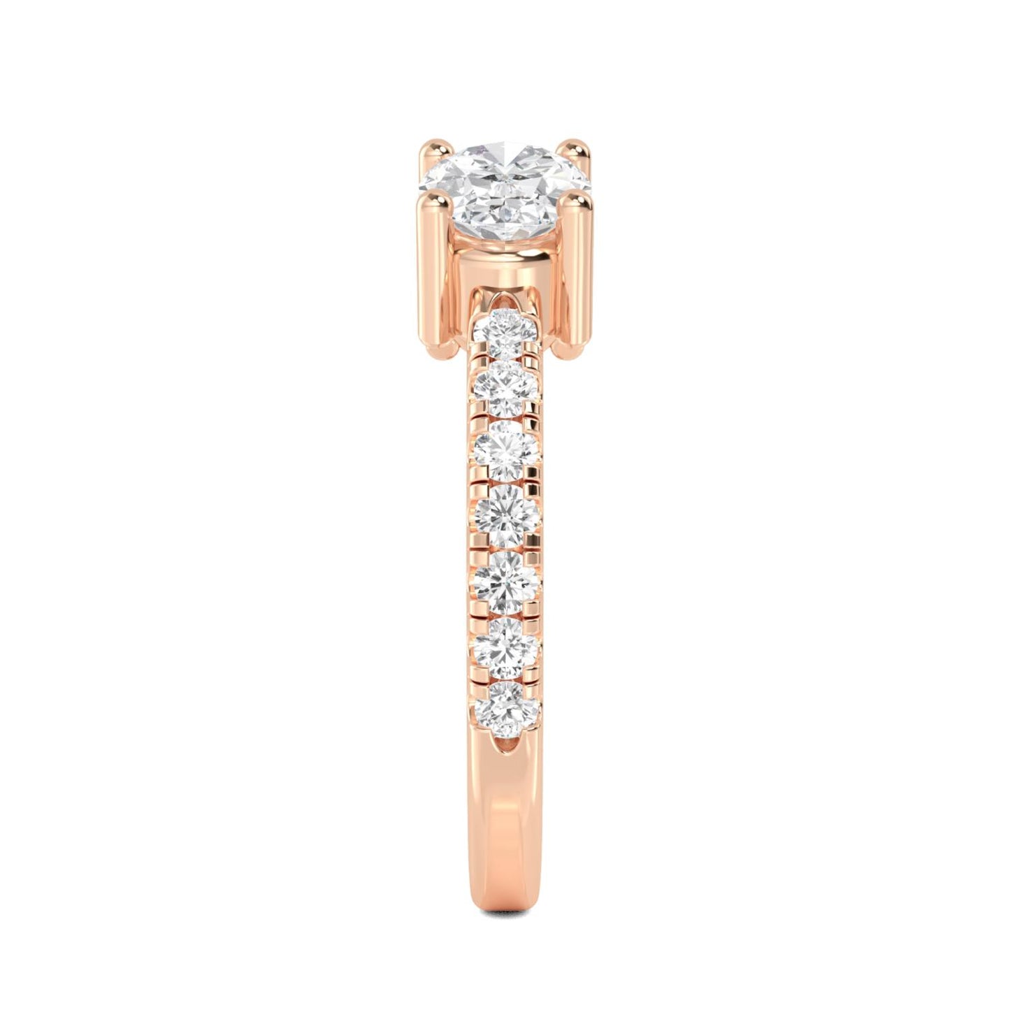 9K Rose Gold Lab Grown Diamond RING 1.27 ctw R57544-1.25CT