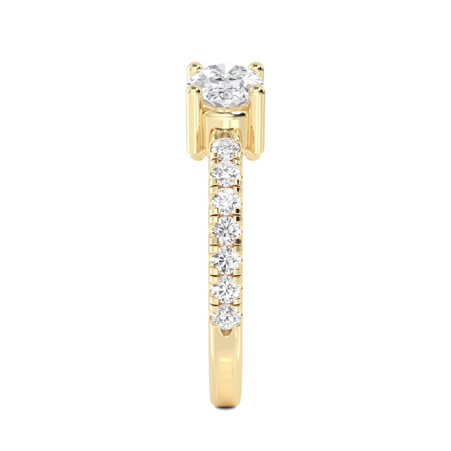9K Yellow Gold Lab Grown Diamond RING 1.27 ctw R57544-1.25CT