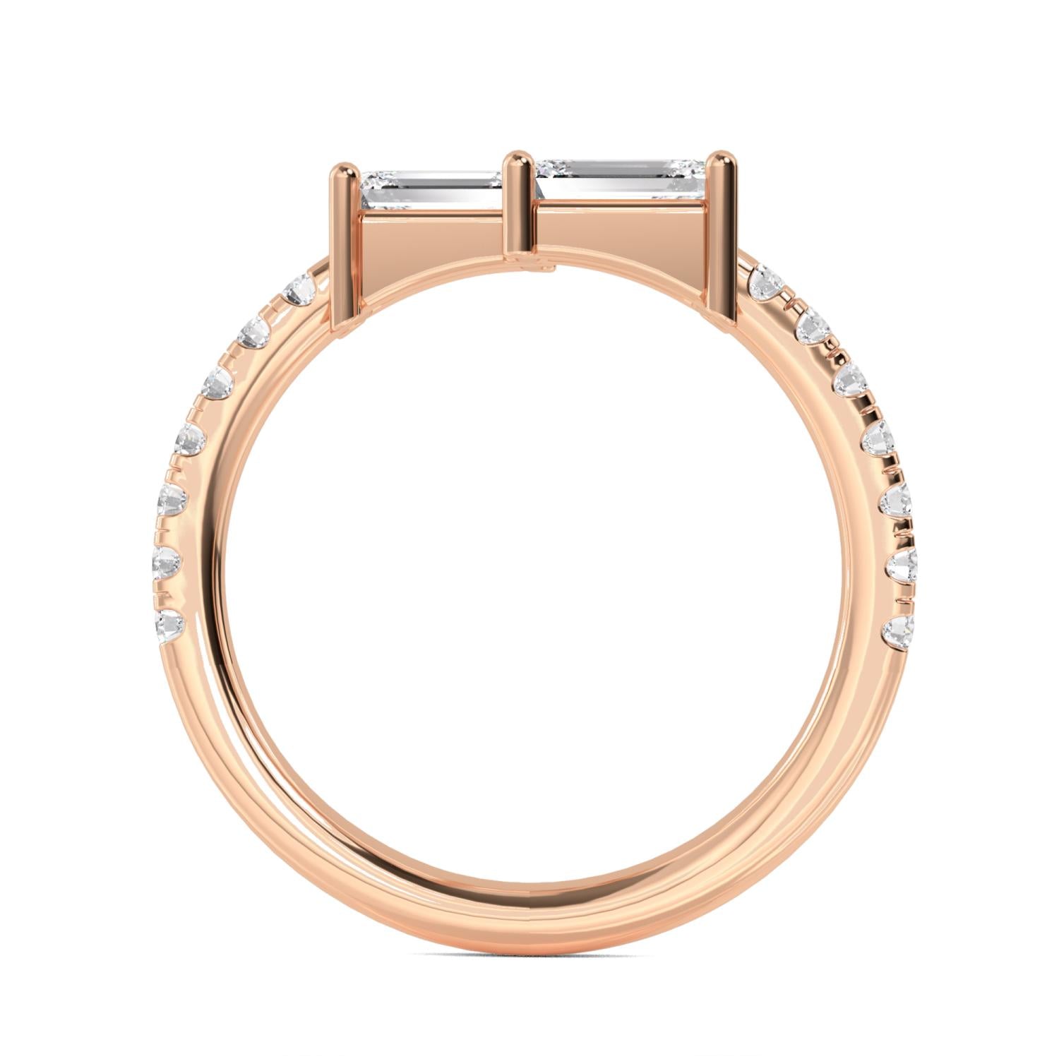 9K Rose Gold Lab Grown Diamond RING 1.06 ctw R57559
